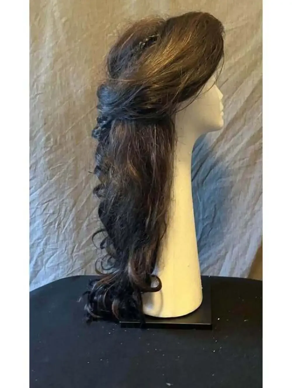 Long Dark Brown Lace Front Styled Wig
